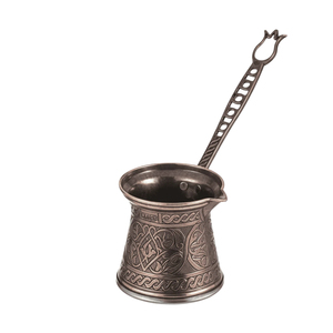 Cafetière turque traditionnelle en cuivre pur martelé à la main, authentique, vintage, Cezve Ibrik, avec poignée en laiton, en solde - Product Image 5