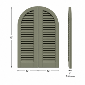 Panneaux de fenêtre à persiennes cintrées en bois massif pour la décoration intérieure de luxe, panneau de fenêtre en bois massif - Product Image 2