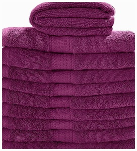 Serviette de bain en coton violet de luxe, douce, séchage rapide, légère, absorbante, idéale pour spa, hôtel, salle de bain et plage - Product Image 1
