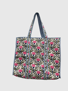 Sac fourre-tout en coton brodé floral, style bohème, ouvert en dessus, sac de shopping pour femmes, utilisable toute l'année - Product Image 4