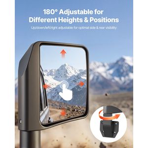 Rétroviseurs latéraux certifiés DOT compatibles avec Jeep Wrangler CJ7 YJ TJ JK JL/Gladiator JT/Cherokee XJ - Product Image 2