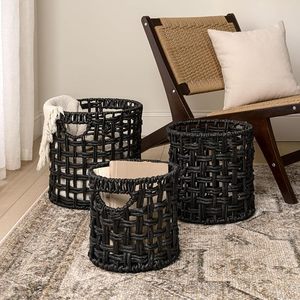 Panier de rangement pour linge en jacinthe d'eau durable, tissé à la main avec couvercle, commande en gros, directement de l'usine - Product Image 3