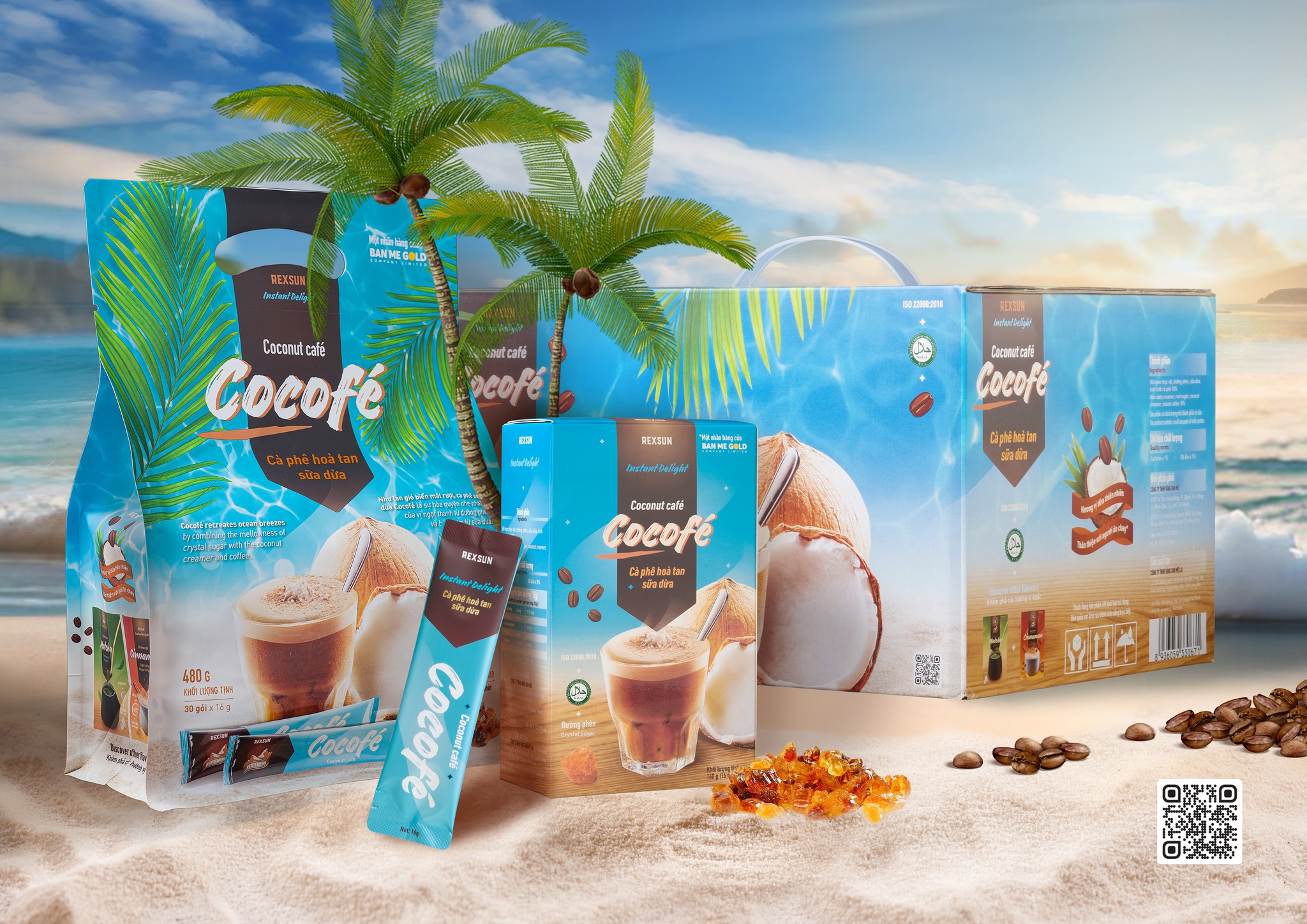 Cocofe Instant Coffee Mix - 480g Bag of Coconut Delight