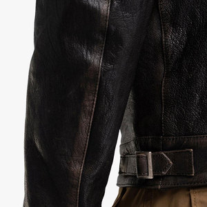 Chaqueta de Cuero de Carreras Flame Racing de Manga Larga, Chaqueta de Cuero Storm Chaser Lightning Strike con Logotipo Personalizado Impreso - Product Image 6