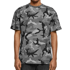Men's Sporty Summer Breathable Camo Print T-Shirt Set New <b>Camouflage</b> Print Short-Sleeve Top Notch Sportswear T-shirt Short Sets - Product Image 5