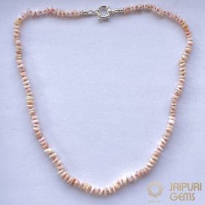Jaipuri Gems Natural Peruvian Pink <b>Opal</b> Women's 4mm 6mm Smooth Heishi Beads Fashionable Stackable Layered <b>Necklace</b> - Product Image 1