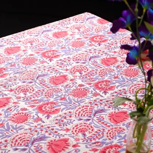 Mantel de Algodón Estampado Floral Lavado, Hecho a Mano en India, de Primera Calidad, Personalizable, para Hogar, Hotel, Restaurante - Product Image 2