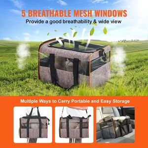 Borsa da trasporto per animali domestici con ruote approvata dalle compagnie aeree, per cani e gatti, con manico telescopico e tracolla, comoda borsa con ruote - Product Image 5