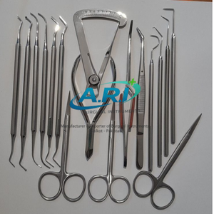 Kit de Instrumentos Quirúrgicos Dentales y de Ortodoncia ARI SURGICAL INSTRUMENTS: Tijeras Quirúrgicas, Calibrador, Sonda Exploradora, Elevador de Raíces, Extractor - Product Image 2