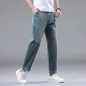 2025 Slim Straight <b>Elastic</b> Casual Men's Camouflage Ice Silk <b>Jeans</b> Comfortable Plus Size Pants for Middle-Aged Autumn - Product Image 2