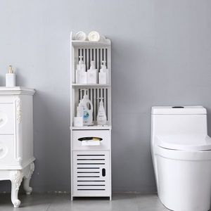 Mensola Angolare Moderna (30x30x120cm) Semplice e Regolabile in Plastica con Finitura Spazzolata per Bagno, Cucina e Doccia - Product Image 1