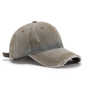 Gorra de Béisbol de Mezclilla Lavada Estilo Vintage, 6 Paneles, Visera Desgarrada, Unisex, para Adultos, Casual, Primavera/Otoño, 100% Algodón, Estilo Ajustado - Product Image 2