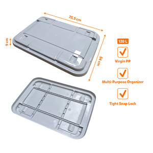 Contenedor de Almacenamiento de Plástico Moderno de Alta Calidad de 120L con Ruedas, Ligero y Flexible para Organización de Baño, Oficina, Alimentos y Ropa - Product Image 6