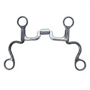 บิตม้าสแตนเลสสีดำแบบ Snaffle พร้อมปากม้าแบบมีข้อต่อทองแดงสำหรับฝึกและขี่ม้า - Product Image 5