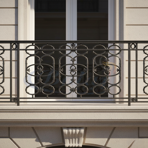 Modern Grey Heavy Duty Cast Iron Sand Moulding Balcony Exterior Stair Railing Grills Super Shot Blast Highly Polished Balaji - Product Image 1