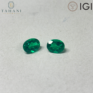 Lab Grown Oval Cut Green Colombian Emerald Gemstones for Jewelry Making IGI Certified Loose 5x7mm-8x10mm Color Play/<b>Fire</b> - Product Image 3