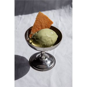 Moderno Plato de Metal Plateado para Helado, Tazón de Postre con Pedestal, Plato Duradero para Sundae, Vajilla para Hotel, Restaurante, Bar, Tazón para Aperitivos - Product Image 1