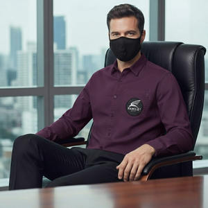 เสื้อเชิ้ตเดนิมผู้ชายดีไซน์ใหม่ปี 2024 คุณภาพดี สวมใส่สบาย รับผลิตแบบ OEM ลายเรียบและลายพิมพ์บนผ้าโพลีเอสเตอร์ - Product Image 6