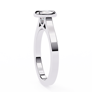 Anillo de compromiso y aniversario de oro de 10k, 14k, 18k para mujer con diamante redondo de 0.5 CT con engaste clásico, certificado IGI - Product Image 3