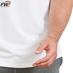 T-shirts pour hommes en coton 100% de haute qualité OEM, surdimensionnés, vente en gros, bonne qualité, couleur unie. - Product Image 5