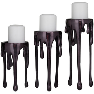Pedestal de Cromo Oscuro con Efecto Goteo para Decoración de Salón de Vanguardia - Venta al por Mayor - Product Image 2
