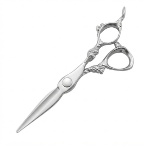 Tijeras de Precisión para Cabello con Reposamanos Curvo y Filo Afilado en Acero Inoxidable para Barbería - Product Image 1