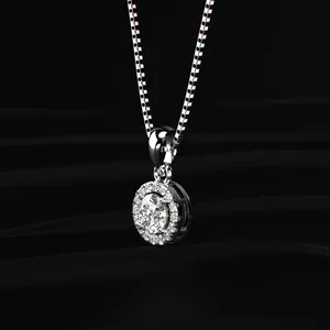 Pendentif élégant en diamant solitaire CVD de laboratoire, taille ronde, clarté VVS-VS, couleur D-E, certifié IGI. - Product Image 4
