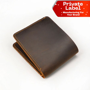 Cartera de Cuero Genuino de Primera Calidad para Hombre, Diseño Bifold Vintage, Cartera de Cuero Crazy Horse para Hombre, Estilo Vintage, Genuina - Product Image 1