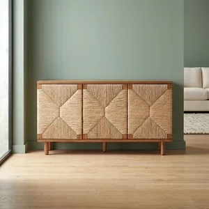 Aparador de Madera Vintage Industrial Hecho a Mano con Cuatro Puertas, Mueble Rústico para Sala de Estar, Dormitorio o Casa de Campo - Product Image 6