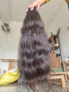 Cabello Remy de templo Natural del sur de la India, cabello humano virgen de un solo donante, recto, suave, sedoso, negro, suelto, onda profunda, Onda de agua - Product Image 4