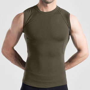 Chemises de compression sans manches surdimensionnées pour hommes avec logo personnalisé de qualité supérieure pour la salle de sport, la remise en forme, respirantes, à séchage rapide, veste de sport - Product Image 1