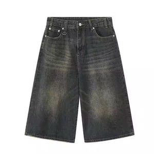 Pantalones Cortos de Mezclilla con Estampado Retro Americano Casual de Verano, Pantalones de Cinco Cuartos Holgados y Versátiles para Hombre - Product Image 1