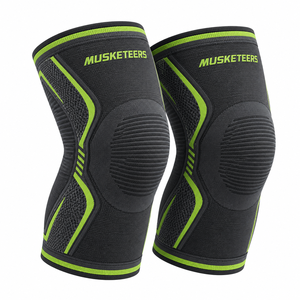 Manchon de compression pour genou personnalisé avec logo, en coton/polyester/néoprène, durable pour l'entraînement musculaire, unisexe, pour le yoga et la danse - Product Image 4
