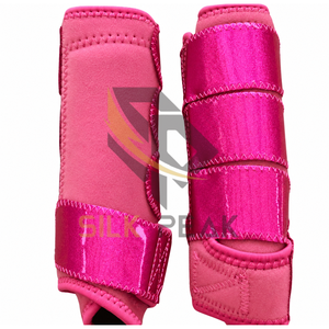 Botas Protectoras para Caballos Oxford Rosas Personalizadas, Protector de Piernas de Color Sólido para Uso Ecuestre al Aire Libre - Product Image 4