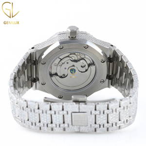 นาฬิกาฮิปฮอปอัตโนมัติสุดหรู ประดับเพชรโมอิสซาไนต์ D VVS เต็มหน้าปัด ผ่านการทดสอบเพชร สำหรับผู้ชาย - Product Image 4