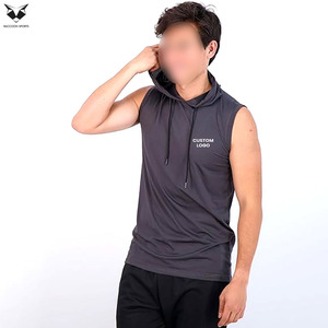 Cómodo paquete de 3 camisetas sin mangas con capucha para hombre, para entrenamiento, con cordón ajustable en diferentes tallas disponibles. - Product Image 5