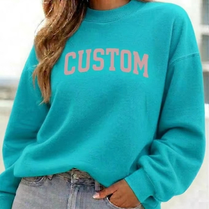Premium Quality Terry Polyester/Cotton Women's Oversize Mockneck Sweatshirt Loose Fit Fully Customizable Streetwear <b>Top</b> Front - Product Image 1