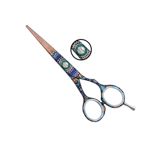 Ciseaux de coiffure professionnels en acier inoxydable de 6 pouces, ciseaux de barbier pour salon de coiffure avec motif mosaïque, ODM - Product Image 2