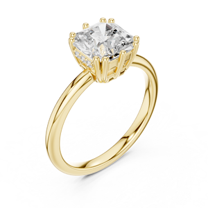 Anillo de Diamante Cultivado en Laboratorio de Corte Octogonal Cuadrado de Lujo y Buena Calidad, Oro Amarillo Sólido de 14K, Joyería Fina para Propuesta de Matrimonio - Product Image 6