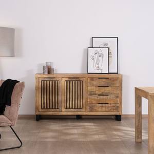 Vandana Autumn Flow Mango wood <b>sideboard</b> with reversible black striated decoration Manoha - Product Image 1