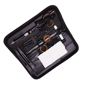 Kit de ciseaux de coiffure professionnels avec lames en acier inoxydable et poignées en plastique pour usage en salon - Product Image 2