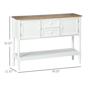 Contemporary Retro White Console <b>Table</b> with 2 Drawers Vintage <b>Sofa</b> <b>Side</b> <b>Table</b> for Entryway Living Room Bedroom - Product Image 3