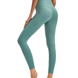 Leggings pour femmes de qualité supérieure, taille haute, 100% coton tricoté, logo personnalisé imprimé, respirant, sans couture, antibactérien, décontracté - Product Image 3