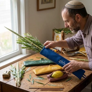 Wholesale Waterproof Polyester Judaica Lulav <b>Bag</b> Embroidered Hebrew Lulav <b>Carrier</b> Case Dustproof & Portable <b>for</b> Sukkot - Product Image 4