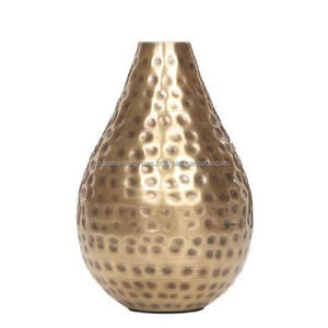 Handmade Brass Hammered Gold Minimal Luxury Flower <b>Vase</b> and Pots Latest for Home Office Decor Unique Shape for Hotel Tableware - Product Image 2