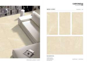 Baldosa de Porcelana Tallada de Diseño, Formato Grande 600x1200, Superficie Texturizada Premium, para Paredes y Pisos, Uso en Interiores y Exteriores - Product Image 5