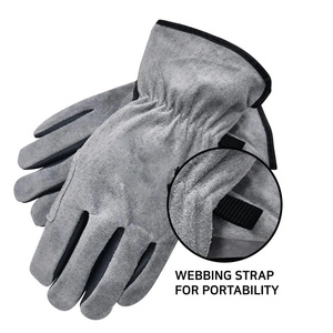 Gants de soudage TIG en cuir de chèvre et de vache pleine fleur, haute performance, résistants aux flammes, pour travaux de construction et de soudure, usage intensif - Product Image 2