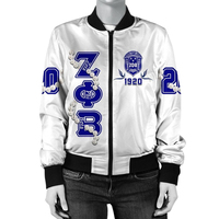 Veste universitaire en satin Zeta Phi Beta pour femmes et hommes, bleu et blanc, vêtements grecs de sororité, ZPB 1920, broderie premium