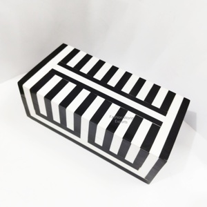 Artisan-Made Black and White Decorative <b>Box</b> with Optical Illusion Triangle Patternor Storage Case for Accessories and <b>Trinkets</b> - Product Image 2