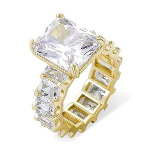 925 Sterling Silver High Quality Silver Plated <b>Fine</b> <b>Rings</b> VVS Moissanite Diamond <b>Ring</b> Radiant Cut Diamond <b>Ring</b> for Unisex - Product Image 1